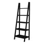 Linon Archdale Wood Open Back 72" Ladder Bookshelf with 5 Shelves in Black