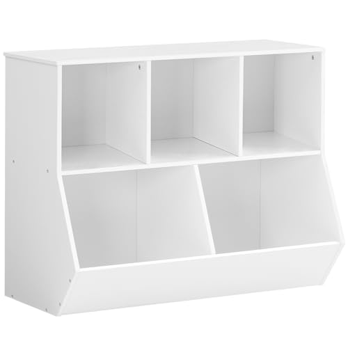 HOOBRO Kids Bookshelf - 39.4" L Toy Storage Cabinet, Bookcase Footboard, Cubby Shelf, Fit for Children's Room, Playroom, Hallway, Kindergarten, White WT132CW01 - color: White, size: 39.4"L x 11.8"W x 29.5"H