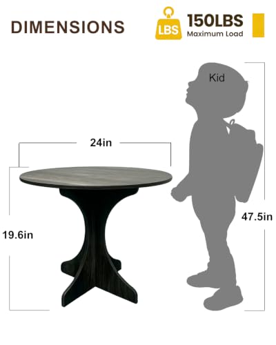 24in Round Side Table, Modern Minimalist Accent End Table with Curved Tripod Base, Compact Round Sofa Side Table, Easy Assembly Nightstand for Living Room Bedroom Balcony Small Spaces-Gray Oak - color: Grey-x