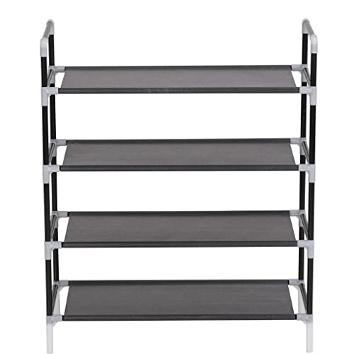 Minimalist Shoe Rack with 4 Shelves, Sturdy Metal Frame, Freestanding Storage Organizer for Entryway Bedroom Hallway