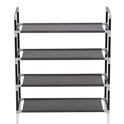 Minimalist Shoe Rack with 4 Shelves, Sturdy Metal Frame, Freestanding Storage Organizer for Entryway Bedroom Hallway