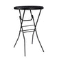 pollilar Cocktail Table 28in Portable Folding Bar Height Table, Compact Round High Top Plastic & Steel Bistro with Removable Legs, Indoor Outdoor RV Patio Catering Parties Commercial Events-Black - color: Black