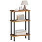 HOOBRO Narrow Side Table, 3-Tier Slim End Table No Tools Needed, Twist-On Assembly, Skinny Nightstand Sofa Storage Shelf for Living Room, Bedroom, Study, Rustic Brown and Black BF246BZ01N1 - color: Rustic Brown + Black