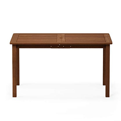 Furinno Tioman Outdoor Dining Table, Natural 35.5"D x 59.0"W x 29.0"H - color: Natural, size: 35.5"D x 59.0"W x 29.0"H
