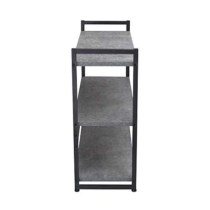 Household Essentials Slate Concrete & Iron Three-Tier Bookshelf - color: Slate