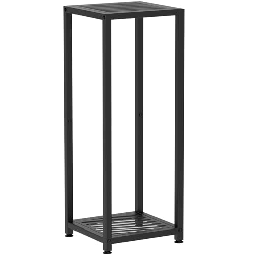 TOSKING Tall Plant Stand Indoor – 2-Tier Modern Metal Shelf, 30" Height & 200 LBS Capacity, Heavy Duty for Living Room, Balcony, Garden (Black) - color: Black-2-tier 30''
