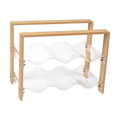 Mind Reader Wine Rack, Kitchen Decor, Countertop Organizer, Apartment Essential, Storage, Acrylic, 14" L x 8" W x 10.5" H, Brown - style: Wine Rack