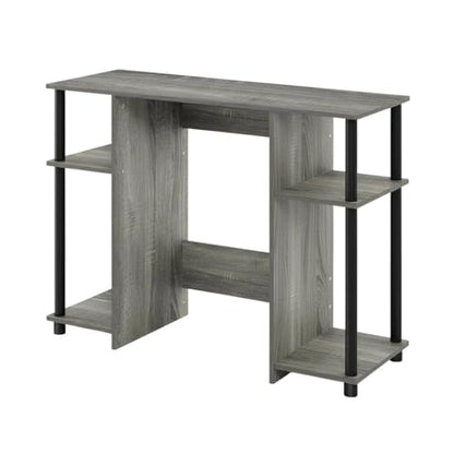 French Oak Grey/Black Compact Computer Study Desk, Modern Design, Sturdy Construction, Ideal for Home or Office workspace, Durable Finish - color: French Oak Grey/Black