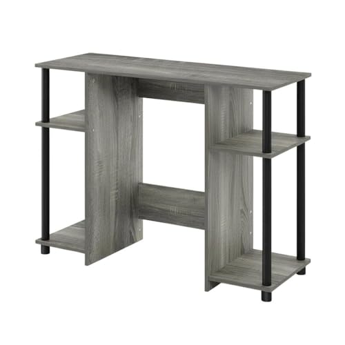 French Oak Grey/Black Compact Computer Study Desk, Modern Design, Sturdy Construction, Ideal for Home or Office workspace, Durable Finish - color: French Oak Grey/Black