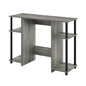 French Oak Grey/Black Compact Computer Study Desk, Modern Design, Sturdy Construction, Ideal for Home or Office workspace, Durable Finish - color: French Oak Grey/Black
