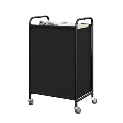 GRANNY SAYS 110L Laundry Hamper, Large Laundry Basket with Wheels and Handles, Durable and Sturdy Rolling Cart for Laundry Room, Bathroom, Bedroom, Black - color: Black, size: 110L