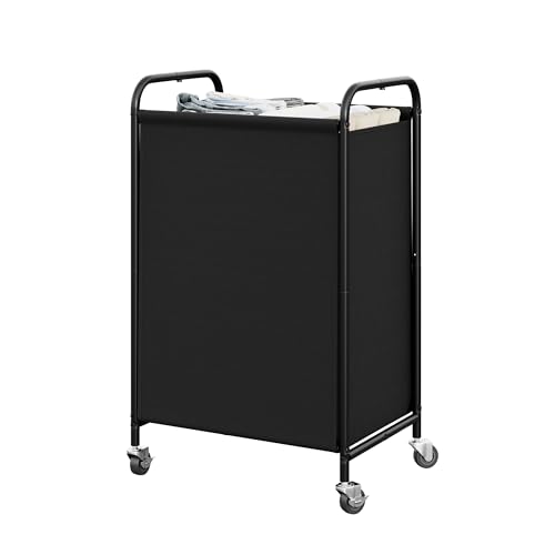 GRANNY SAYS 110L Laundry Hamper, Large Laundry Basket with Wheels and Handles, Durable and Sturdy Rolling Cart for Laundry Room, Bathroom, Bedroom, Black - color: Black, size: 110L