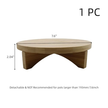 Oedema 7.6" Solid Wood Small Plant Stand Round Plant Riser Short Plant Stand Indoor for Small Plants, Flower Pot, Vase, Home Decor - size: 7.6inch/193mm