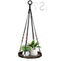 GREANER 1PCS Indoor Hanging Planter Shelf, Brown Hanging Basket with Handmade Cotton and Large Tray, Ceiling Plant Hangers for Wall, Porch, Patio, Balcony, and Window - color: Brown