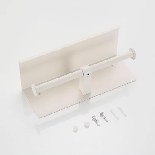 BGL Double Toilet Paper Holder with Shelf White Stainless Steel 304 Wall Mount Double Toilet Roll Holder for Bathroom - color: White