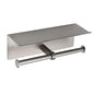 Brushed Nickel Toilet Paper Roll Holder with Shelf Wall Mounted for Bathroom (Brushed Nickel, Double Head) - color: Brushed Nickel