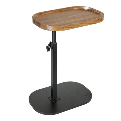 Simcat C Shaped Side Table,Adjustable Height C Table End Table for Couch,360°Swivel Couch Side Tables Slide Laptop Desk for Sofa/Bed/Bathtub/Rotating Tabletop (Concavity) - color: Concavity
