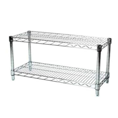 Shelving Inc. 12" d x 30" w Chrome Wire Shelving with 2 Tier Shelves, Weight Capacity 800lbs Per Shelf - size: 12"d x 30"w x 14"h