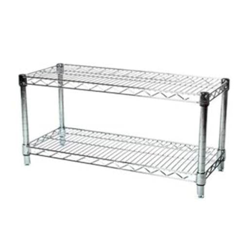 Shelving Inc. 12" d x 30" w Chrome Wire Shelving with 2 Tier Shelves, Weight Capacity 800lbs Per Shelf - size: 12"d x 30"w x 14"h