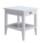 Leick Home Laurent 20 in. Solid Wood End Table with Shelf and Drawer, White, 10507-WT - color: White