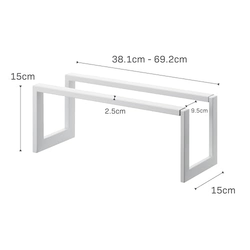 YAMAZAKI Home Line Expanding Shoe Rack, Metal, Adjustable - Single, 6" - Steel - Holds 4 To 8 Shoes - color: White, size: Single