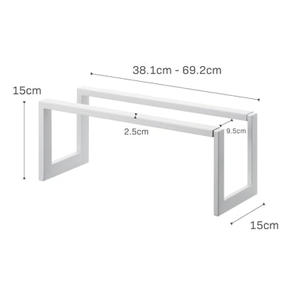 YAMAZAKI Home Line Expanding Shoe Rack, Metal, Adjustable - Single, 6" - Steel - Holds 4 To 8 Shoes - color: White, size: Single