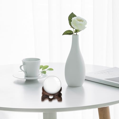 Sewroro Wood Carving Base Crystal Ball Stand Decorative Display Pedestal for Home Office Desk 2.16X2.16X0.98 Inch Lightweight Crystal Ball Holder
