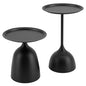 2-Piece Coffee Table, Durable Small Round Coffee Tables for Living Room, Easy Assembly Modern Nesting Coffee Tables Set, Circle Side Tables Round End Table for Sofa Bedside Balcony (Black) - color: Black