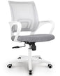 NEO CHAIR Office Computer Chair Ergonomic Mid-Back Mesh Desk Chair, Grey | Breathable Mesh Back with Lumbar Support, Height Adjustment, Smooth Rolling Casters for Home Office, Study or Gaming Setup - color: Grey-fabric