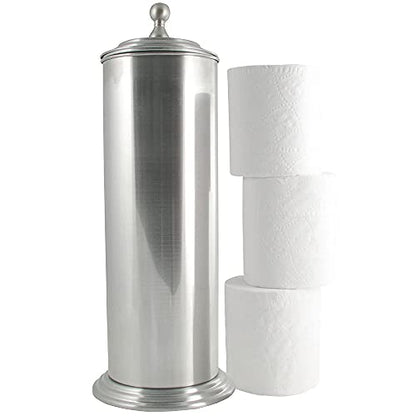 LDR Industries 164 6456BN Ashton Free Standing Regular Size Roll Toilet Paper Holder Canister, Brushed Nickel - color: Brushed Nickel