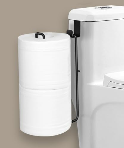 Over The Tank Toilet Paper Holder,Bathroom Toilet Paper Roll Holder for 2 Roll Tissue Brushed Nickel,Self Adhesive Toilet Paper Holder Storage Wall Mount,Stainless Steel Toliet Paper Holder（1 Pcs） - color: G:hold 2 Rolls Tissue(1pcs,black)