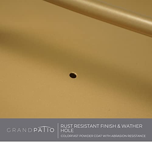 Grand patio Outdoor Side Table with Handle Portable Small End Table 17-in Round Side Coffee Table Gold - color: Gold With Handle