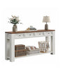 FUSOU 63 Inch Console Table, Sofa Table Behind Couch, Entryway Table with 4 Drawers & Open Shelf, Farmhouse Sofa Table for Living Room (White) - color: White
