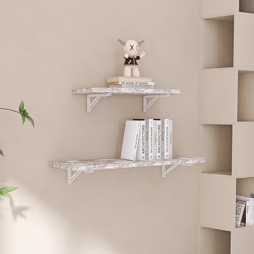 Wall Mounted Folding Table 40"x 16" with Removable Heavy-Duty Brackets Support Up to 200 Pounds Folding Desk for Small Space Home Laundry Room Office Rv Suitable for Solid Wall (Life Summer Flowers) - color: Life Summer Flowers