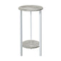 Convenience Concepts Graystone 2 Tier Tall Plant Stand 31" - Industrial Stand for Plants, Vases, and Antiques, Urban Modern Design for the Living Room, Hallway, Entryway, Faux Birch/White - color: Faux Birch/White