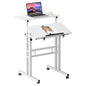 SogesHome Adjustable Laptop Desk Table 23.6inches Portable Laptop Table Computer Stand Desk Cart Tray Table, White - color: White-small Size, size: 23.6''