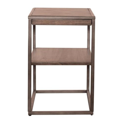 Liberty Furniture Jamestown Wood Top Chair Side Table with Pull Out Tray for Living Room - Tobacco - size: Chair Side Table