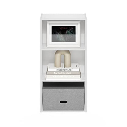 Furinno Luder 3-Tier Open Shelf Bookcase, White - color: White, size: 3-Tier, 9.3 x 16 x 31.4