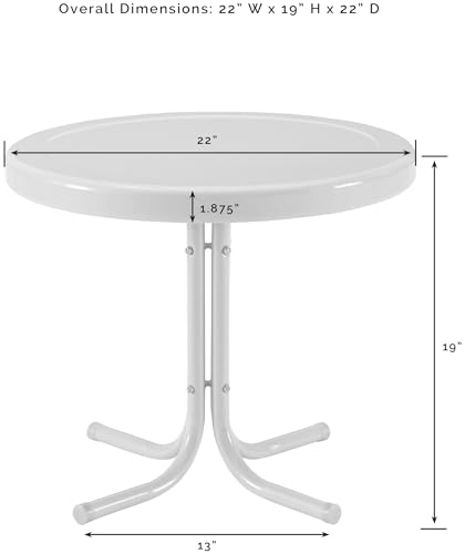 Crosley Furniture Griffith Weather Resistant Retro Metal Outdoor Side Table for Patio, Deck, Porch, Lavender Gloss - color: Lavender Gloss