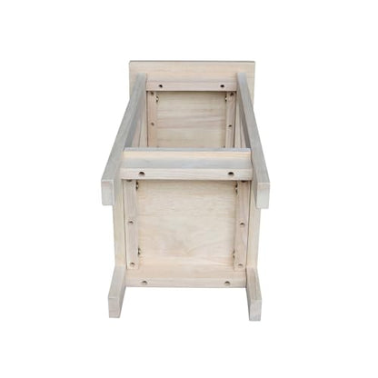 International Concepts Plant Stand, 24 inch, Unfinished - color: Unfinished, size: 12 inch W x 12 inch D x 24 inch H