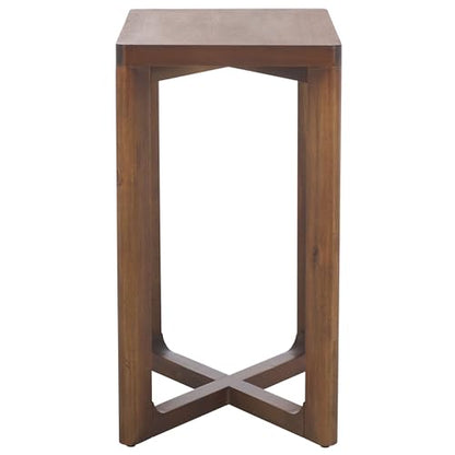 SAFAVIEH Home Collection - Akai Accent Table, Walnut Brown Side Table with Cross Base, Fully Assembled (ACC2400A) - color: Walnut