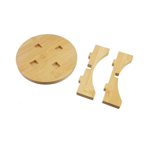 Oedema 2 Pcs Wood Plant Stand Round Wooden Flower Pot Stands Riser Display Potted Rack for Small Indoor Outdoor Plants - size: 6inch/153mm, 2pcs
