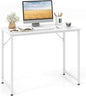 HOMGX Home Office Writing Desk, Laptop PC Workstation, 40-Inch Small Computer Desk w/Sturdy Metal Frame, Modern Simple Laptop Desk for Home Office, Bedroom, Study (White) - color: White
