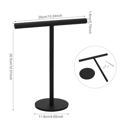 2 pcs T-Shape Towel Holder, T-Shape Freestanding Countertop Towel Rack, Towel Bar for Bathroom Kitchen (Black) - color: Black-2pcs