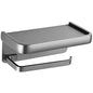 Toilet Paper Holder with Phone Shelf, Adhesive or Screw Wall Mount Toilet Tissue Roll Holder-Grey - color: Grey