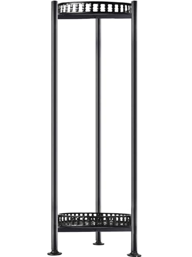 LUBORN Plant Stand Indoor Outdoor, 30'' Tall Plant Stands, 2 Tier Metal Planter Stand, Flower Stand Plant Pot Holder for Living Room, Corner, Deck - color: Black-1P