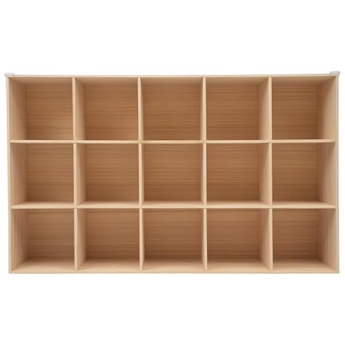 15 Cube Storage Organizer, Solid Wood Bookshelf, Vertical or Horizontal Bookcase, Open Cube Book Shelf, 59.1 in Cubes Organizer for Bedroom, Living Room, Office (59.1 X 11.8 X 35.4 in) - size: 59.1 X 11.8 X 35.4 in