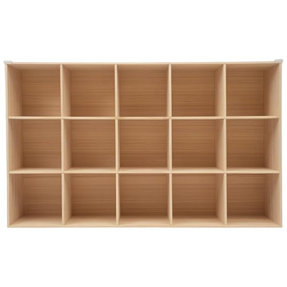 15 Cube Storage Organizer, Solid Wood Bookshelf, Vertical or Horizontal Bookcase, Open Cube Book Shelf, 59.1 in Cubes Organizer for Bedroom, Living Room, Office (59.1 X 11.8 X 35.4 in) - size: 59.1 X 11.8 X 35.4 in