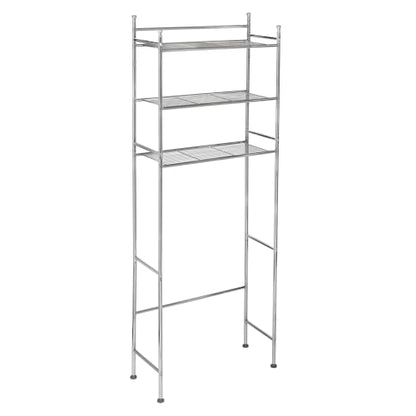 Honey-Can-Do 3-Tier Metal Bathroom Shelf Space Saver, Over The Toilet Storage Rack Organizer, Adjustable Chrome Wire Shelving Unit for Towels & Toiletries, 9.5 x 23 x 60 in - style: 3-Tier Bathroom Tower Shelf
