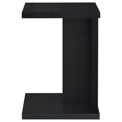 Coaster Home Furnishings - Clower - Wood - C-Shaped Side Table with Rectangular Top, Open Form, and Square Edges - Living Room - Black - 930276 - color: Black